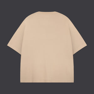 Ice Rink, Icy Drink Over Tee Sand Beige