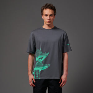 BENCH Tokyo Over Kimono Tee Dark Grey