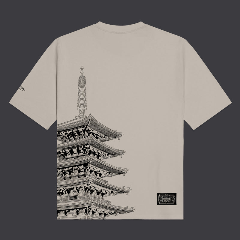 BENCH Tokyo Over Kimono Tee Dark Beige