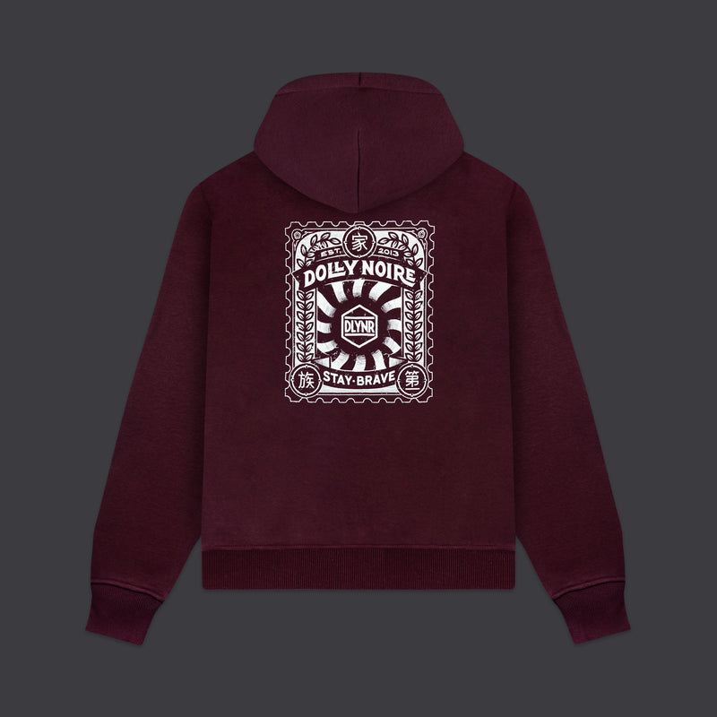 DLYNR Stamp Zip Hoodie Prune