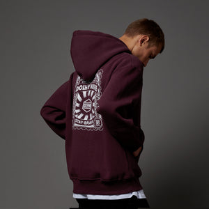 DLYNR Stamp Zip Hoodie Prune