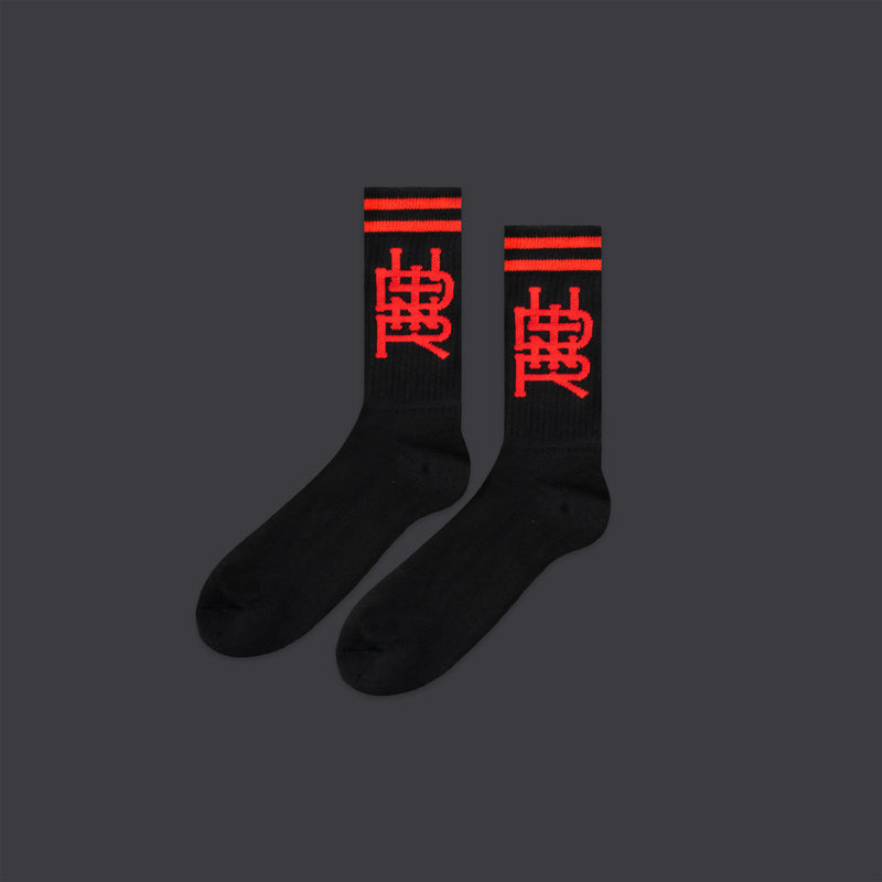 LB Stamp Socks Black