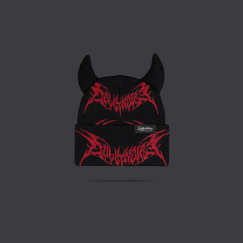 Devil Beanieclava Black / Bordeaux