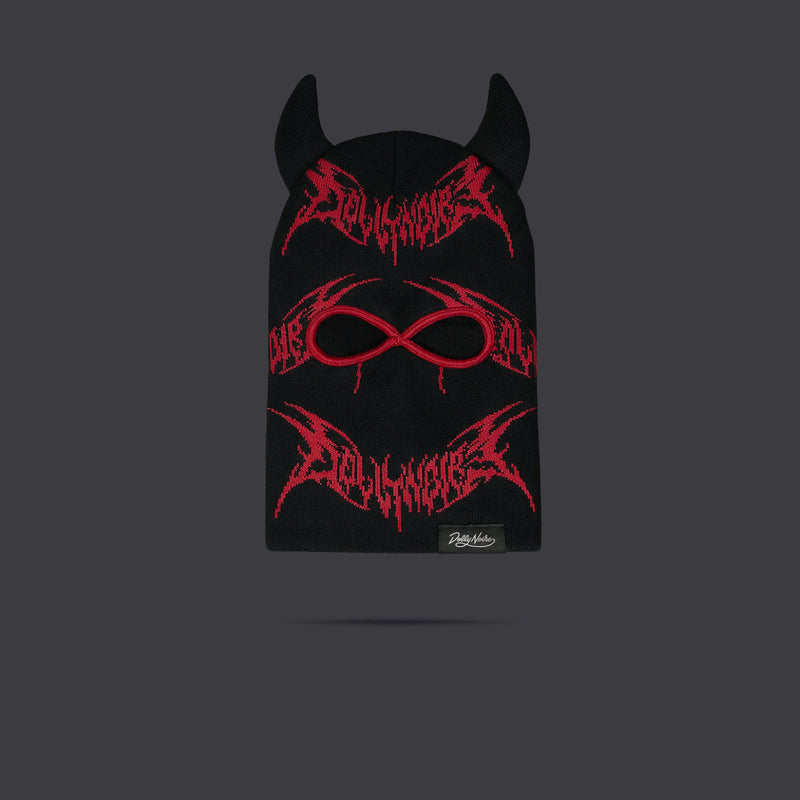Devil Beanieclava Black / Bordeaux