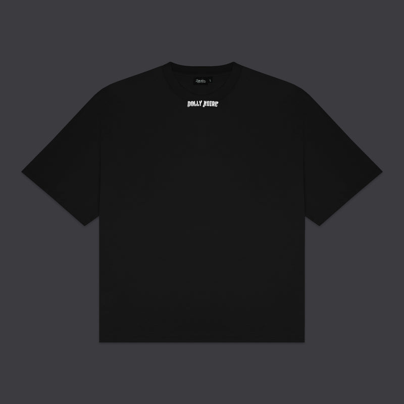 Stencil Cropped Tee Black