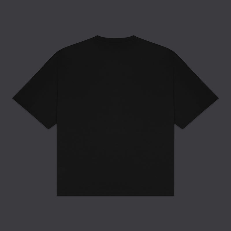 Stencil Cropped Tee Black
