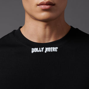 Stencil Cropped Tee Black