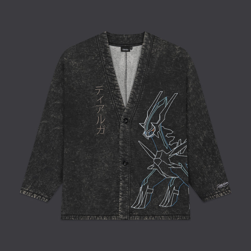 Dialga and Palkia Kimono Acid Black