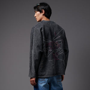 Dialga and Palkia Kimono Acid Black