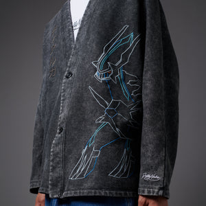 Dialga and Palkia Kimono Acid Black