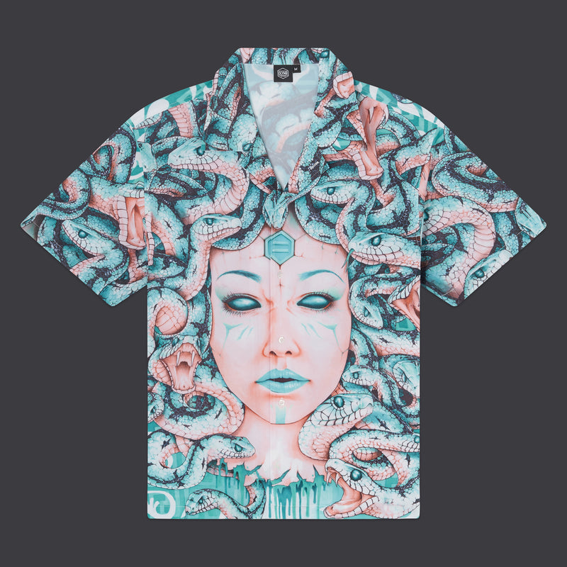 Medusa Bowling Shirt Acquamarine