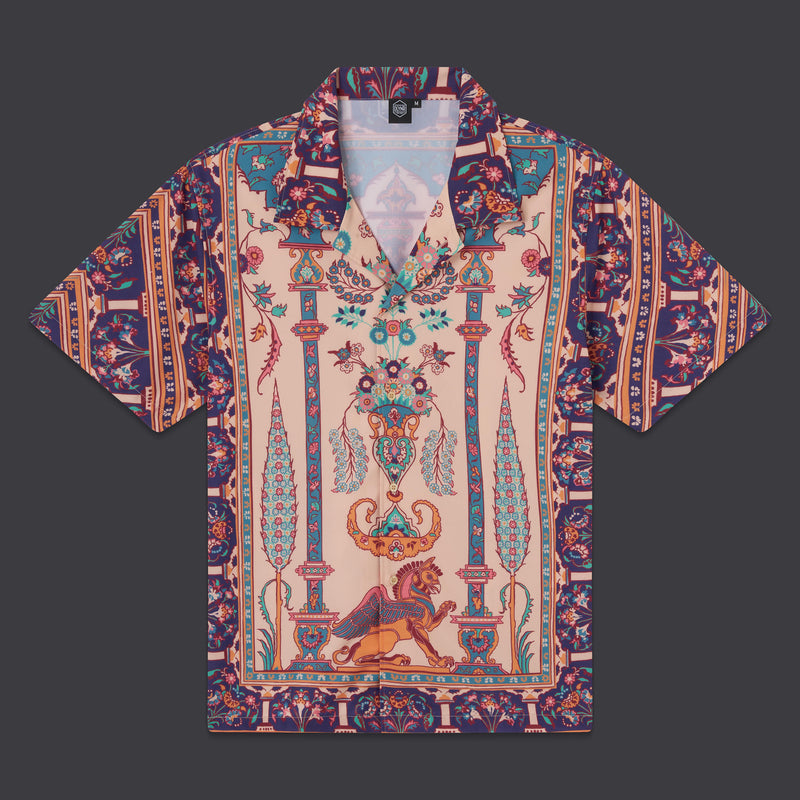 Persian Rug Bowling Shirt Beige