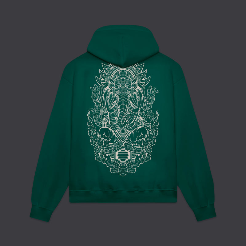 Ganesha Outline Hoodie Teal