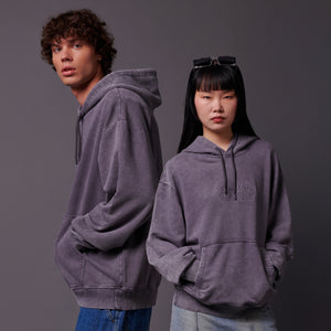 Acid Wash Hoodie Grey