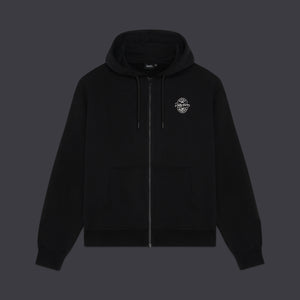 Logo Brew Label Zip Hoodie Black