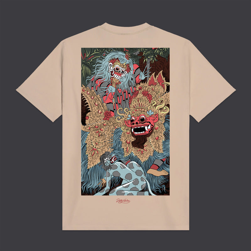 Barong And Rangda Tee Beige