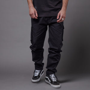 Cotton Ripstop Laced Easy Cargo Black