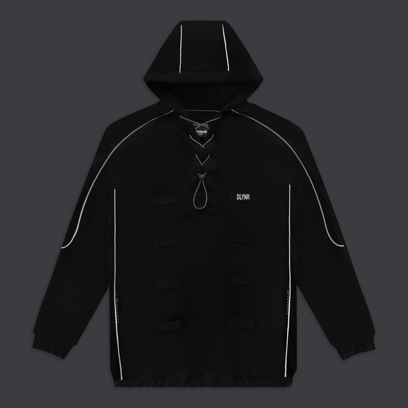 Tactical Reflective Hoodie Baggy Black