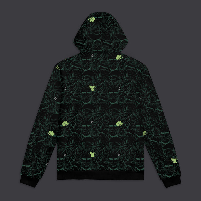 AoT Pattern Hoodie Black