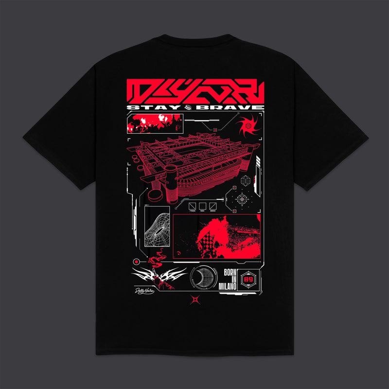 Sci-fi Stadium Tee Black & Red