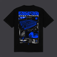 Sci-fi Stadium Tee Black & Blue