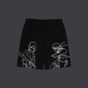 Naruto & Sasuke Sweatshorts Black