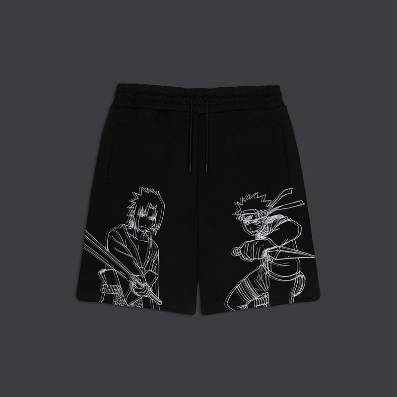 Naruto & Sasuke Sweatshorts Black