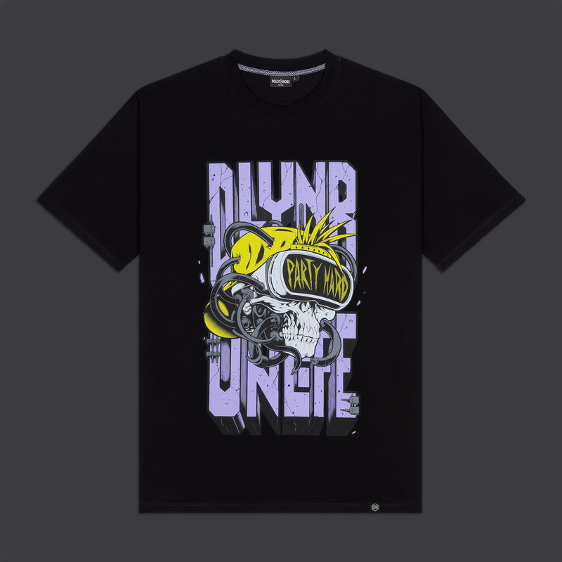 Party Hard Skull Tee Black