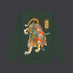 Musashi and Tiger Crewneck Green
