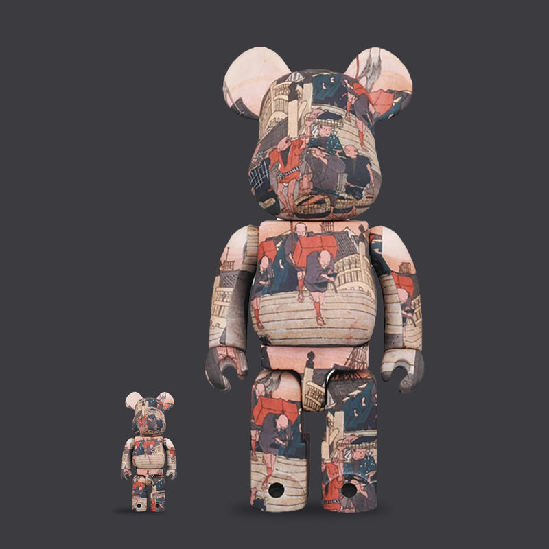 Bearbrick 400% Utagawa HiroShige Nihonbashi 2-pack