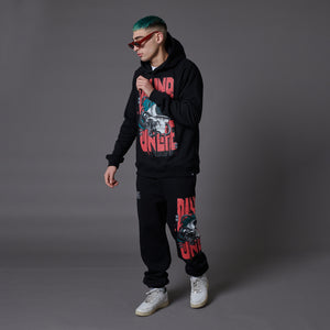 Party Hard Skull Hoodie Black