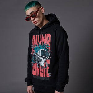 Party Hard Skull Hoodie Black